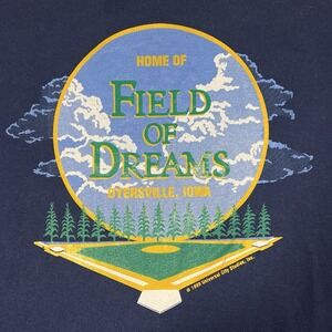VTG 1989 FIELD OF DREAMS Navy HANES Single Stitch Dyersville IA  T-shirt SZ XXL